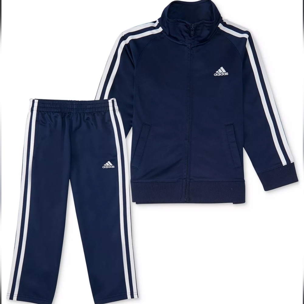 Adidas Tricot Tracksuit Outfit Jacket Pants Set Navy Baby 12 mo Activewear